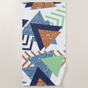 80er Color Abstrakt   Rose Gold Mint 90er Strandtuch