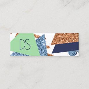 80er Color Abstrakt   Rose Gold Minze Custom Mini Visitenkarte