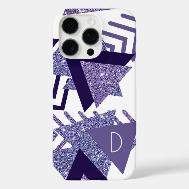 80er Cool Abstrakt | Monogram Lila Passionsformen Case-Mate iPhone Hülle (Rückseite)