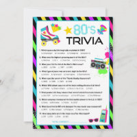 80er Decade Trivia Party Game