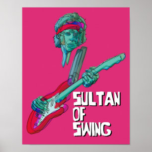 80er Dire Sultan von Swing Pop Rock 70er Vintag Mu Poster