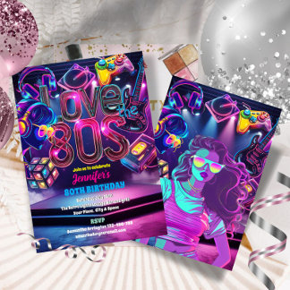 80er - Einladungen zum Geburtstag im 80er der 80er