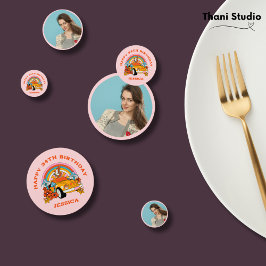 80er Flashback Vintag Retro Geburtstagspartei Pink Konfetti