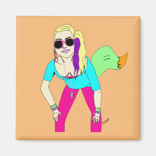 80er Foxy Girl Magnet