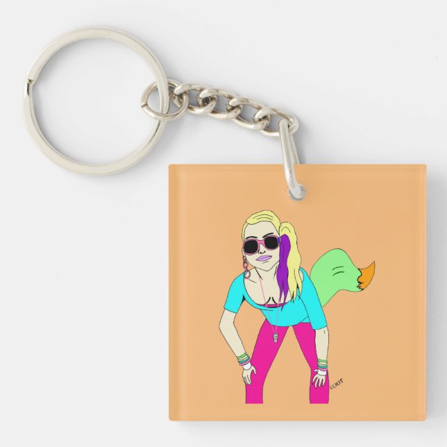 80er Foxy Girl Schlüsselanhänger (Vorderseite)