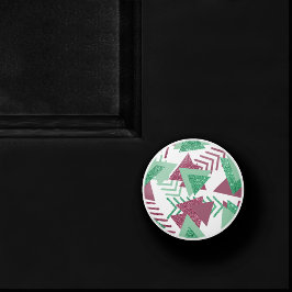 80er Fresh Abstrakt | Muster rosa und grüne Formen Keramikknauf