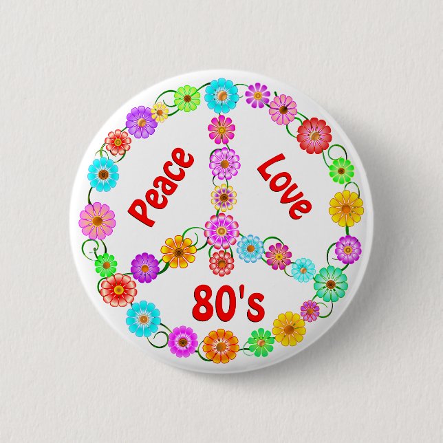 80er FriedensLiebe Button (Vorderseite)