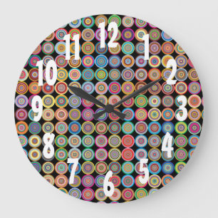 80er Funky Nostalgie Sophisticated Fancy Muster Große Wanduhr