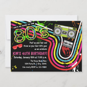 80er Geburtstagsfeier Retro Grunge Event Party Einladung