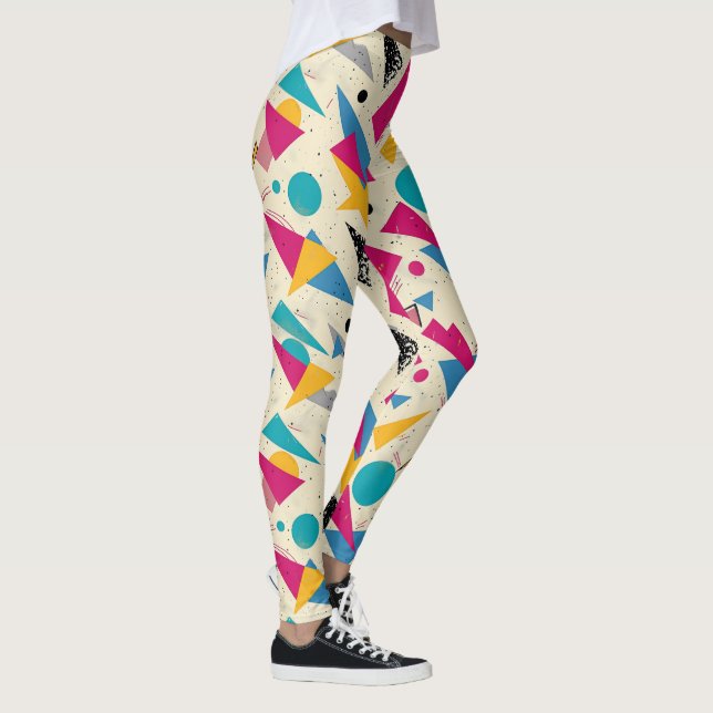 80er Geometrisches Muster Leggings (Rechts)