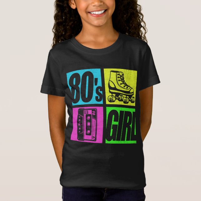 80er Girl 1980er Fashion 80 Theme Party Aighties T-Shirt (Vorderseite)
