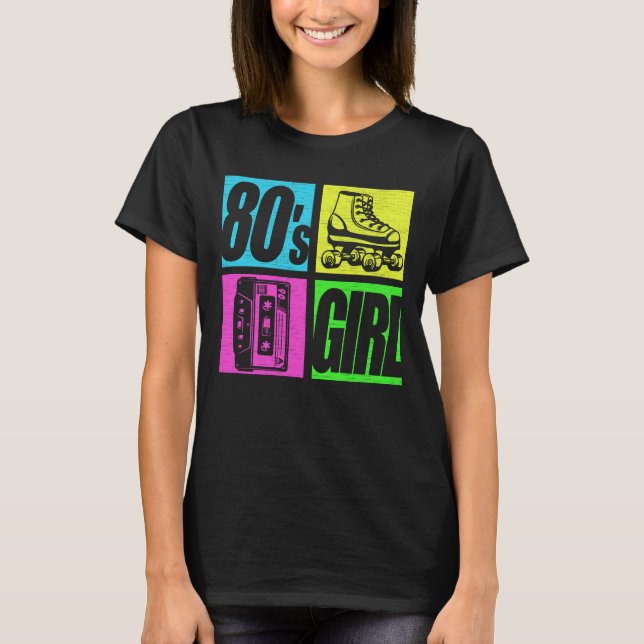 80er Girl 1980er Fashion 80 Theme Party Aighties T-Shirt (Vorderseite)