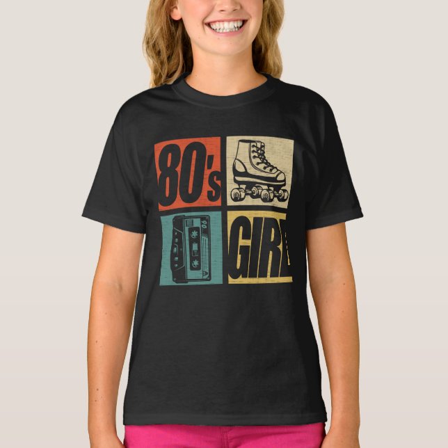 80er Girl 1980er Fashion 80 Theme Party Aighties T-Shirt (Vorderseite)