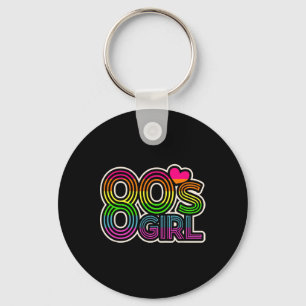 80er Girl Retro Vintag Halloween Kostüm Frauen 80e Schlüsselanhänger