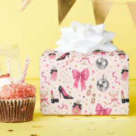 80er Glamour-Mode Geburtstags-Geschenkpapier Geschenkpapier