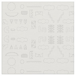 80er Grafisches geometrisches Muster auf weißem St Stoff