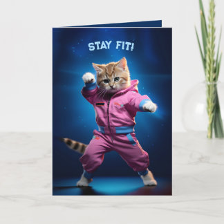 80er Gym Kitten Dankeskarte