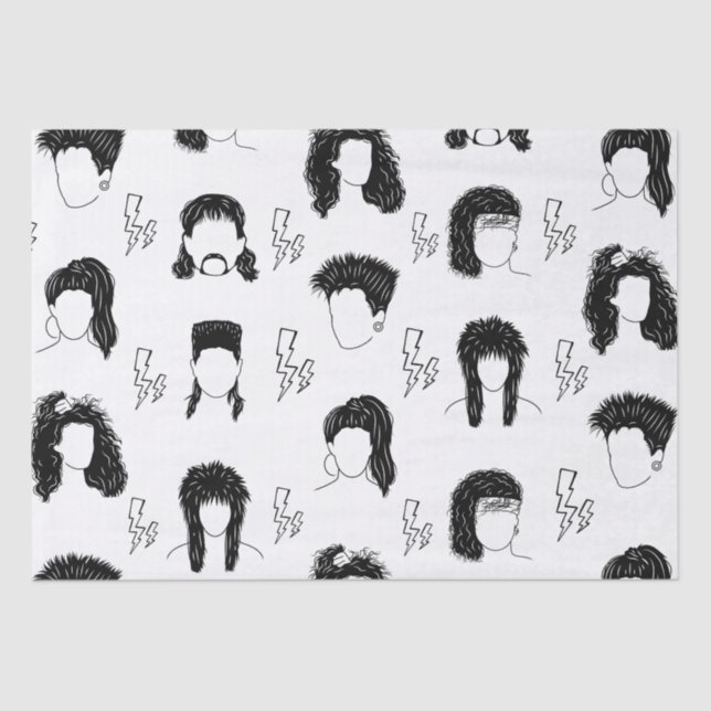 80er Hairstyles Seidenpapier (Vorderseite)