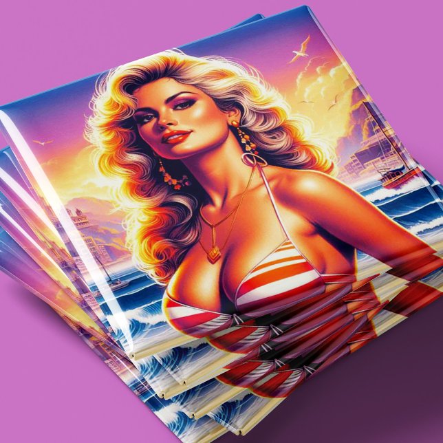 80er heiße Strand-Pin-up Magnet (Von Creator hochgeladen)