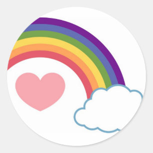 80er Herz & Regenbogen - Aufkleber