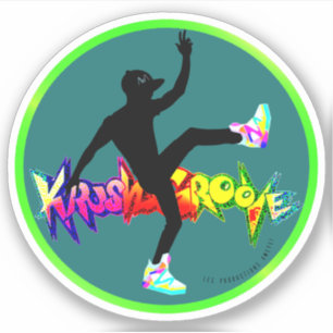 80er Hip Hop Dancer KrushGroove Neon Rundaufkleber Aufkleber