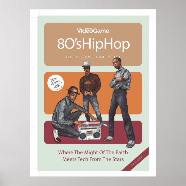 80er Hip Hop Pixelart Poster (Vorne)