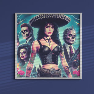 80er Horror Girl Poster