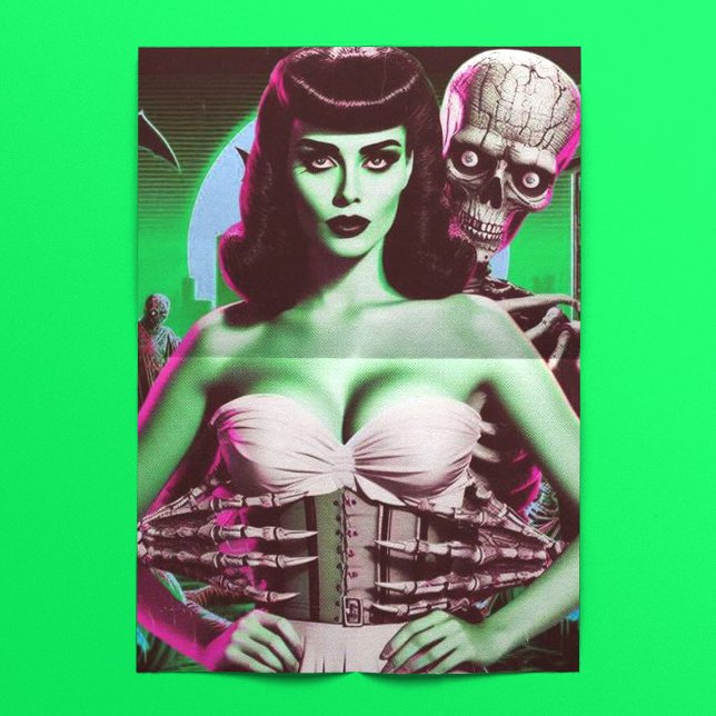 80er Horror VHS Girl Seidenpapier (Von Creator hochgeladen)