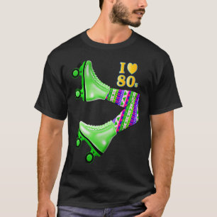 80er I Liebe 80er Roller Skate farbenfroh T-Shirt