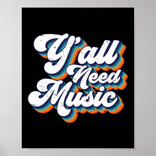 80er Ihr braucht Musik 1980er Retro Vintage Wurf M Poster