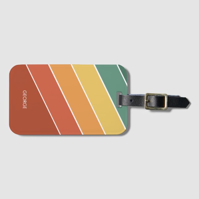 80er im Retrostil Gepäckanhänger (Vorderseite (Horizontal))