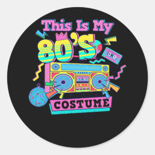 80er Jahre 80er Costume Party Generation Runder Aufkleber