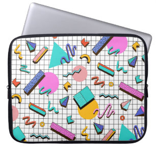 80er Jahre Helle Karos: Vintage-Geometrie. Laptopschutzhülle