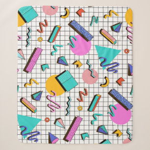 80er Jahre Helles Karo: Vintage-Geometrie. Sherpadecke