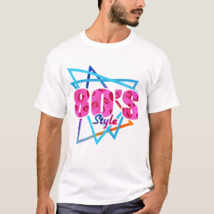 80er Jahre Stil - Lustiger Retro-Rosa Leopardenpri T-Shirt