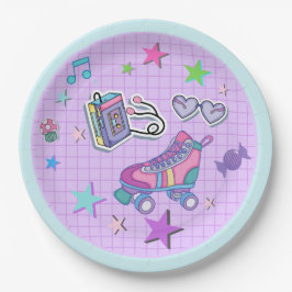 80er Jahre Themenabend, Roller Skate, Musik, Stars Pappteller