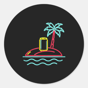 80er Jahre Vintage-Bier Retro-Schild Stil Miami Ha Runder Aufkleber
