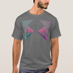 80er Japanische Blume Sakura Tree Vaporwave Cherry T-Shirt
