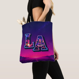 80er Kalifornien Style Neon LA Typografie Kunst