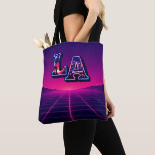 80er Kalifornien Style Neon LA Typografie Kunst