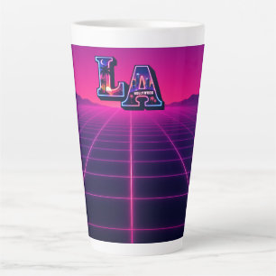 80er Kalifornien Style Neon LA Typografie Kunst Milchtasse