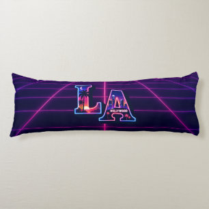 80er Kalifornien Style Neon LA Typografie Kunst Seitenschläferkissen