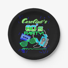 80er Kassetten-Band-Party Pappteller