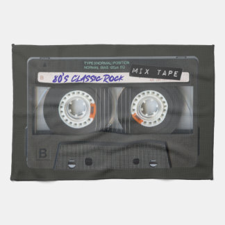 80er Kassettenband Schwarz Vintage Mix-Tape Geschirrtuch