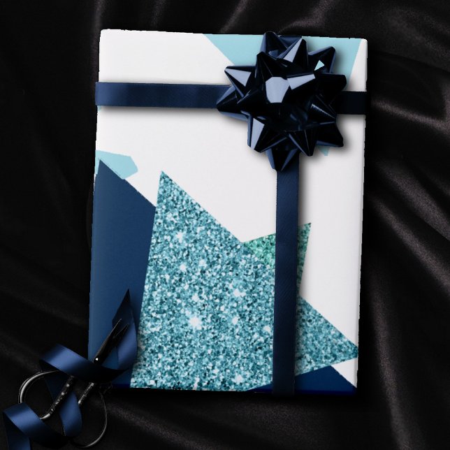 80er Luxe Abstrakt | Türkische und blau-braune For Geschenkpapier (Von Creator hochgeladen)