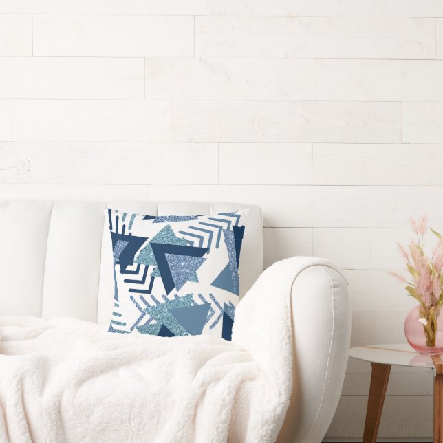 80er Luxe Abstrakt | Türkische und blau-braune For Kissen (Liege)