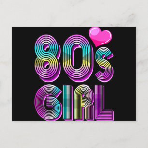 80er Mädchen Geburtstagsfeier Kostüm Retro Vintage Feiertagspostkarte