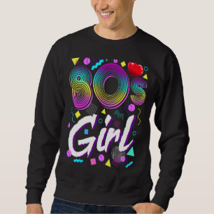 80er Mädchen-Geburtstagsfeier-Kostüm Retro-Vintage Sweatshirt