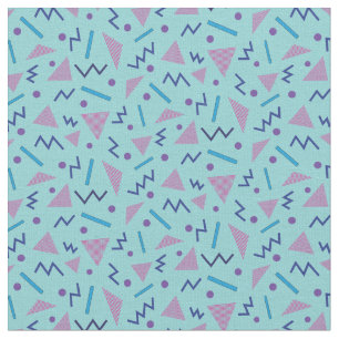 80er Memphis geometrisch blaues Muster Stoff