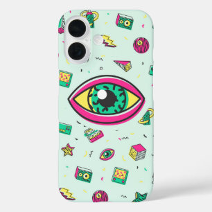 80er Memphis Retro Eye iPhone 16 Hülle